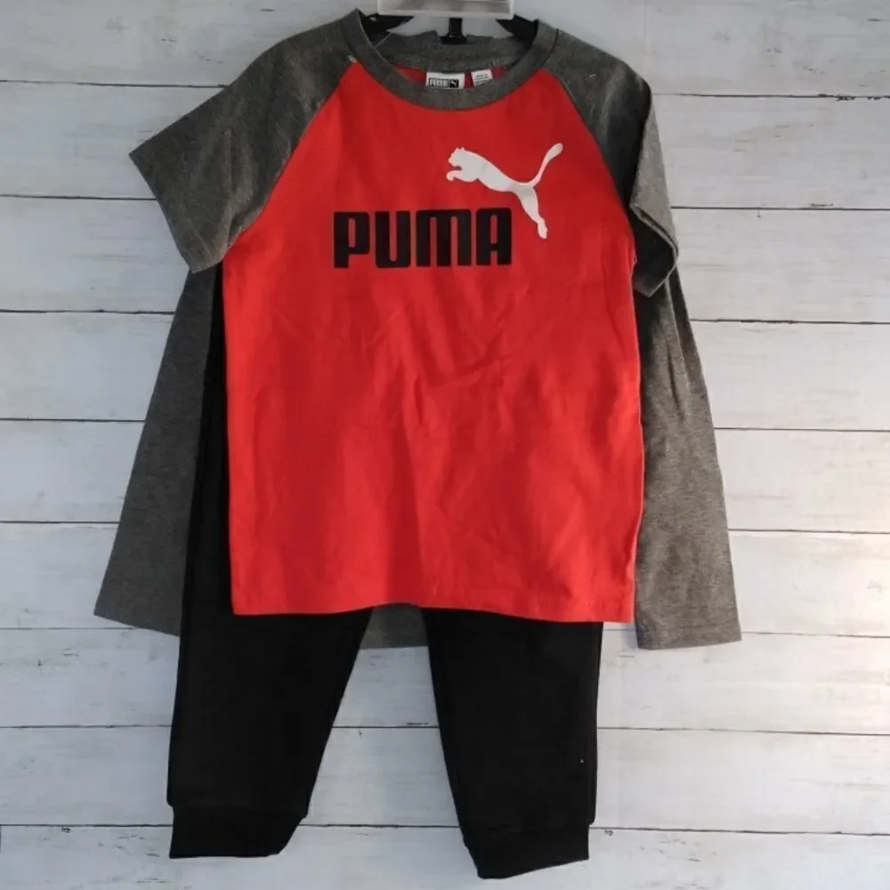 Boy's 3 Piece Puma Pants Shirt Active Wear Set Size XS 5/6 - Picture 5 of 7